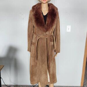 #721 XS vintage suede/ lamb fur coat